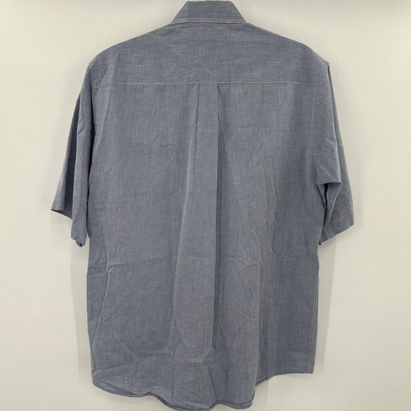Bullock & Jones Blue 100% Cotton Short Sleeve Button Front Shirt Size Small - Picture 6 of 9